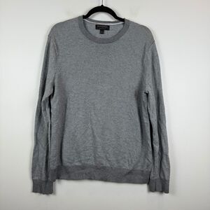 Banana Republic Sweater Men Sz L Gray Premium Luxe Yarn Silk Cashmere Minimalist
